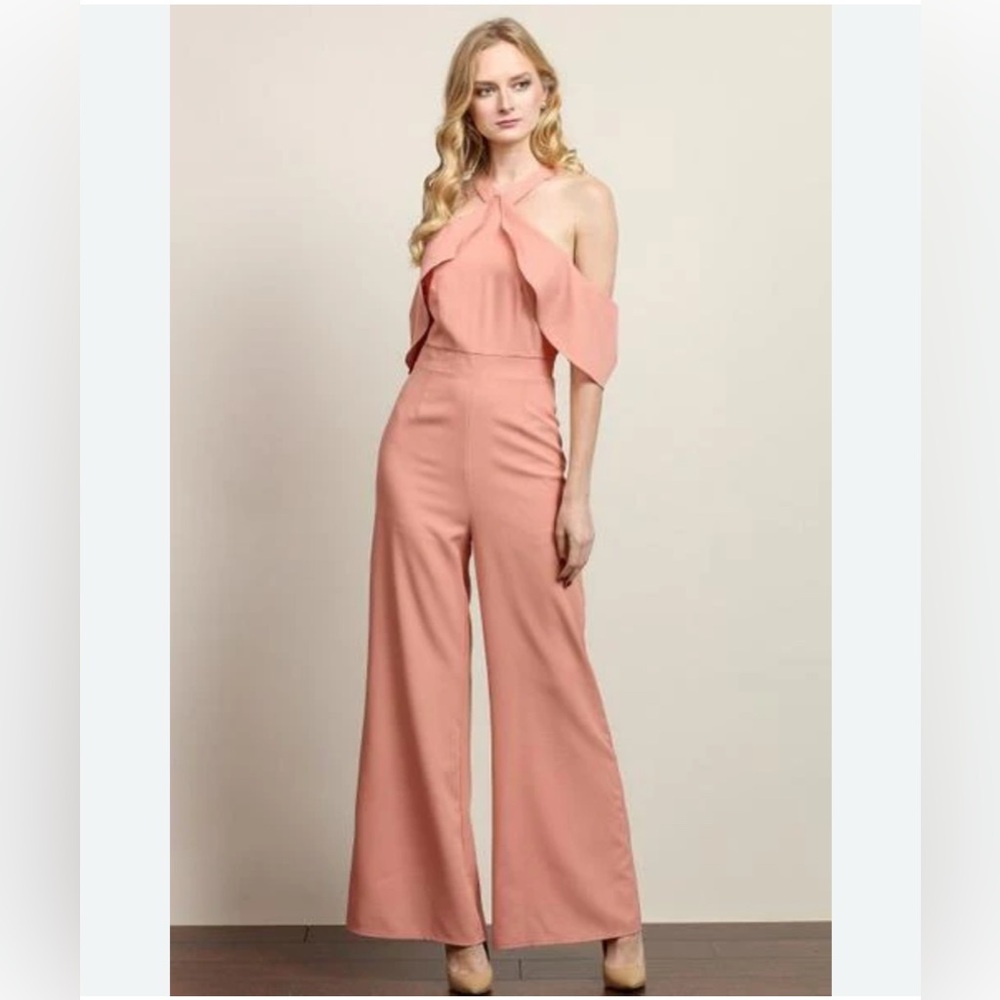 NWT Nordstrom Salmon Color Halter Jumpsuit